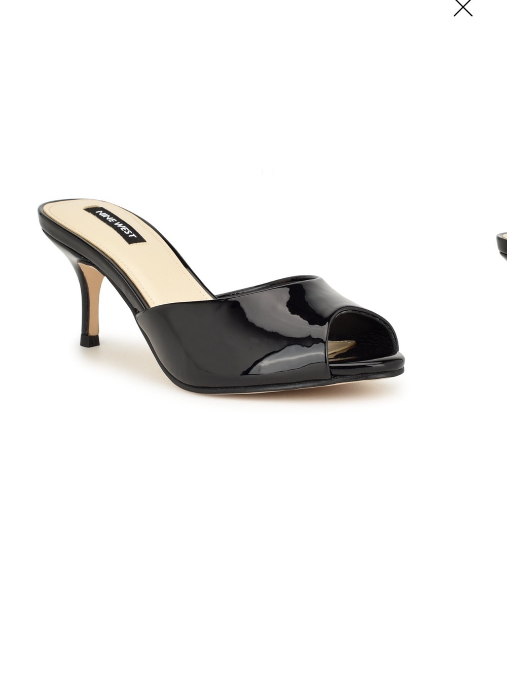 Nine West Black Patent Open-Back Slide Mule - Picture 3 of 3